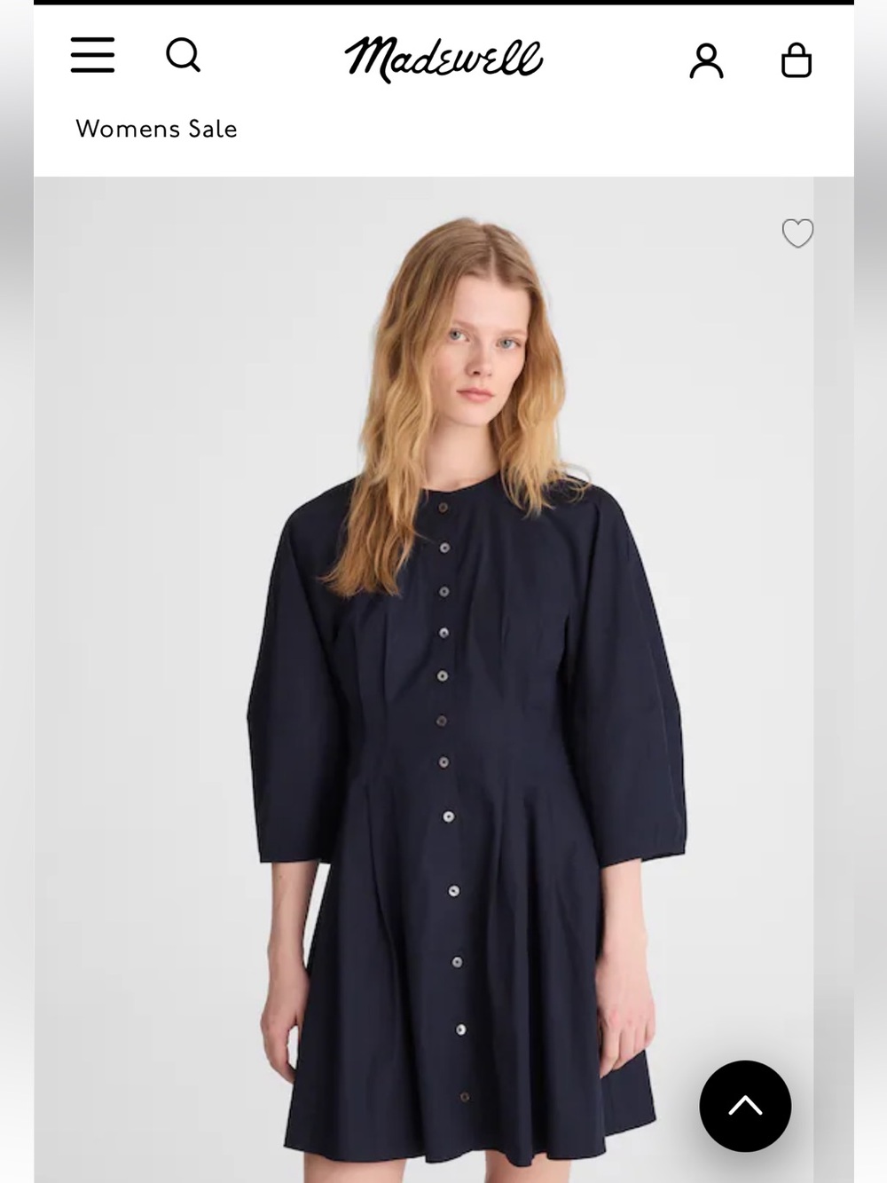 Madewell Sculptural-Sleeve Pleated Mini Dress